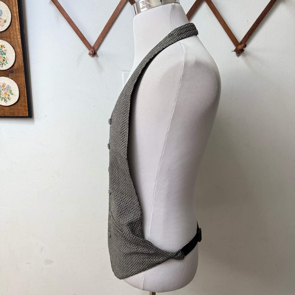 Vintage Textured Wool Patterned Backless Waistcoa… - image 5